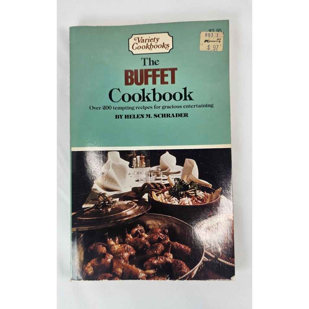 Vintage 1972 Variety Cookbooks The Buffet Cookbook by Helen M Schrader PB